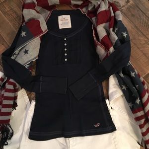 Navy Hollister Long-sleeve Shirt
